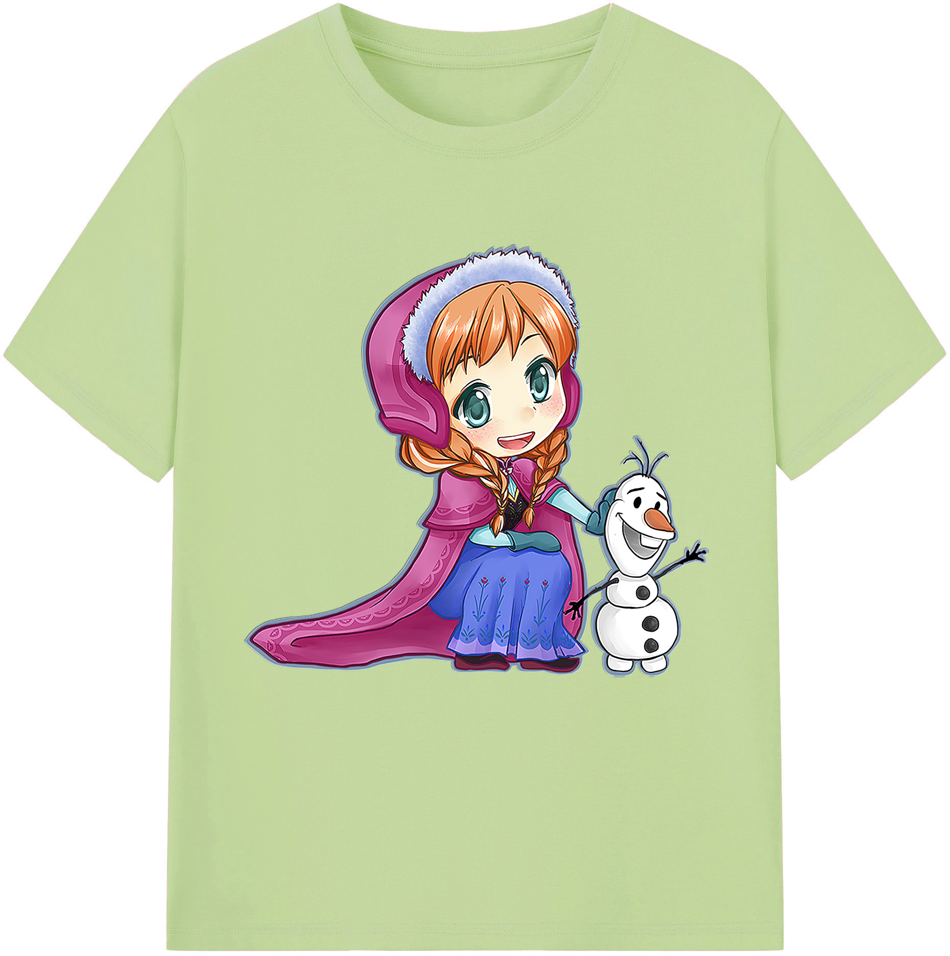 （画像用） アナと雪の女王 アンナ エルサ Frozen Anna Elsa 綿100％半袖Tシャツ（フロントプリント）